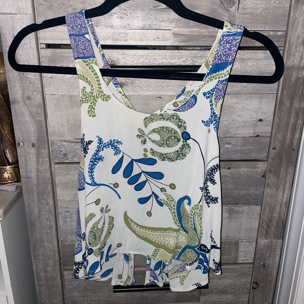 Floral Cross Back Tank Top